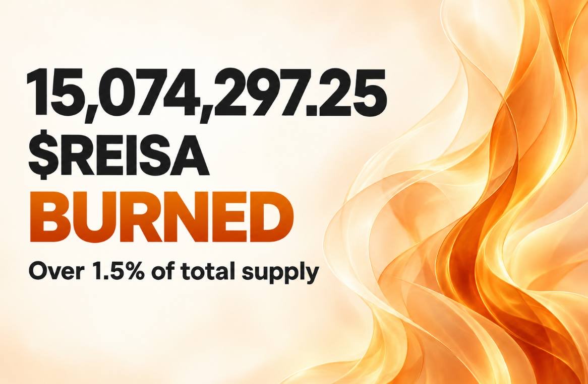 Reisafi's tweet photo. Buyback &amp; burn of over 1.5% of the total $REISA supply. 🔥

15,074,297.25 $REISA permanently removed from circulation.

Utility drives activity. Activity drives value. https://t.co/yMPyG1eCNa