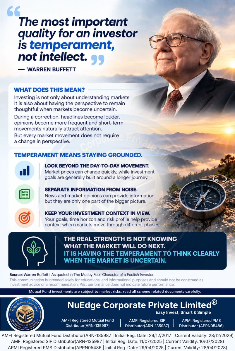 nuedgecorporate's tweet photo. Markets can become uncertain.
Temperament helps us keep perspective, think clearly, and stay focused on the bigger investment journey.
To know more:
Call #NuEdge 03346026618
Interested to invest click here- https://t.co/ZOt2VShMqL
Registration Details-https://t.co/XEZR30p0Ji https://t.co/uVoia7CY1c