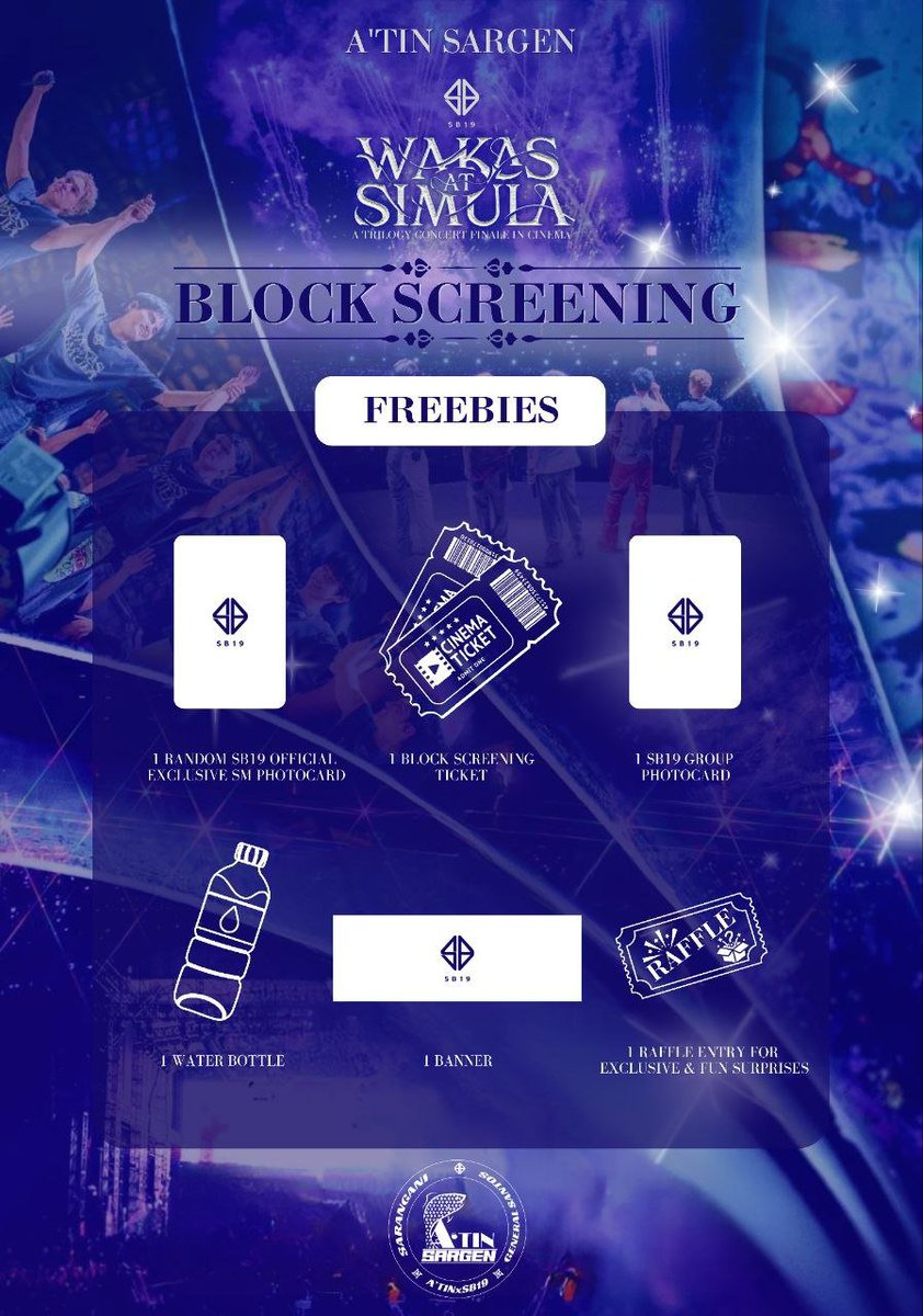 Atin_Sargen's tweet photo. YOU ASKED, WE DELIVERED, A'TIN GENSAN! 💙

🔥 SB19: WAKAS AT SIMULA Block Screening is happening! 🎬✨
🗓️ Oct 10 | 6:00 PM
📍 SM City GenSan
💸 ₱650
⚡ Registeration ends at Oct.2 11:59PM! Check pubmat for freebies &amp; full details!

👉 Register: https://t.co/Ne4osDF8tO https://t.co/Ti2U2g0h6x