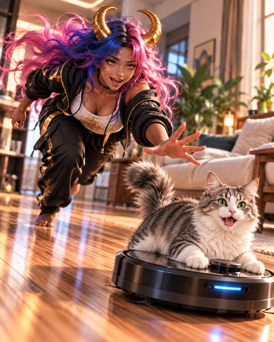 AikoLinLab's tweet photo. 🧪 EXPERIMENT #165

🤎 AiMeiLis: “CHEAT! Come back here!”

🐈 Cheat: “MIAOU!”

🤎 AiMeiLis: “THAT IS NOT YOUR CAR!” 🐈💨😂

#AikosLab #AiMeiLis #Cheat #AikoWorld #AIArt #Comedy https://t.co/XguBkckn4i