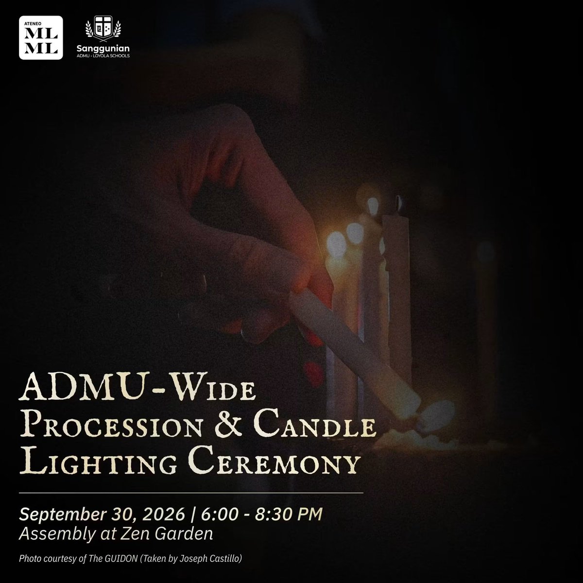 Ingrid_TheGDN's tweet photo. HAPPENING NOW: The Ateneo community gathers at the Zen Garden today, September 30, for a candle lighting ceremony and procession to commemorate the 54th Anniversary of Martial Law. | @TheGUIDON

Photo courtesy of the Ateneo Martial Law Museum and Library https://t.co/RIiXOVhGfc
