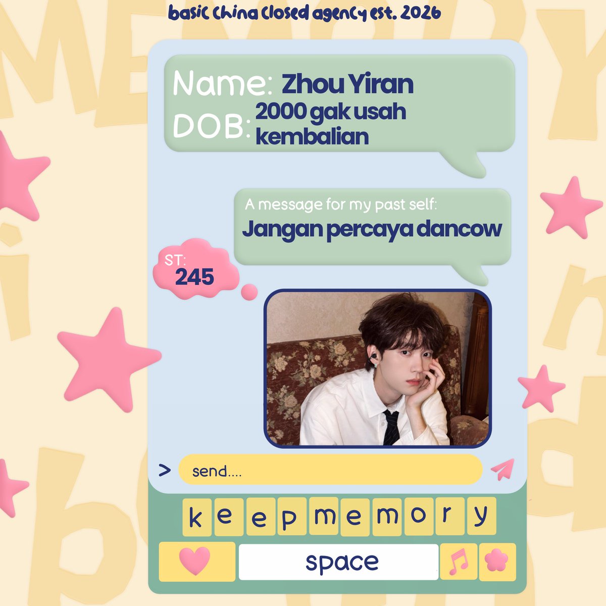 UnseenYiran's tweet photo. Nihao, pengyou! Siapa disini mau balik ke past self buat ketemu sama gebetan lebih awal? Kalo wo sih mau banget biar makin lama sama doi 😳 https://t.co/KhcItOgzzL
