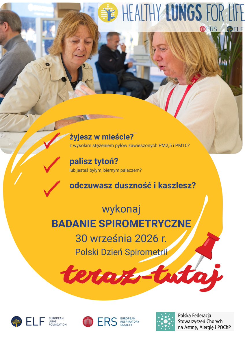 NFZ_Poznan's tweet photo. 🫁 Z okazji Polskiego Dnia Spirometrii warto przypomnieć, że ponad połowa osób z #astma lub #POChP nie wie, że choruje.
⚠️ Nieleczone schorzenia układu oddechowego prowadzą do poważnych powikłań.
⏳ Nie czekaj na duszności - zbadaj swoje płuca! https://t.co/3bgEe7yz2q