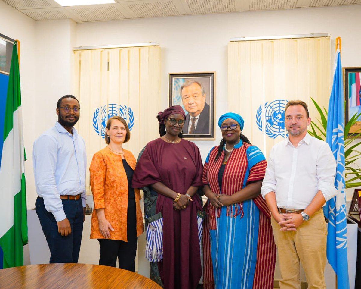 UN_Nigeria's tweet photo. Impactful dialogue as @UN RC a.i. @ElsieAttafuah met with @WFP Regional Director for West &amp; Central Africa @kindaysamba. They discussed the humanitarian reset, support for @NigeriaGov reforms, accelerating #SDGs, driving efficiency gains; &amp;building humanitarian-peace-dev't nexus. https://t.co/aDDug9cS2L