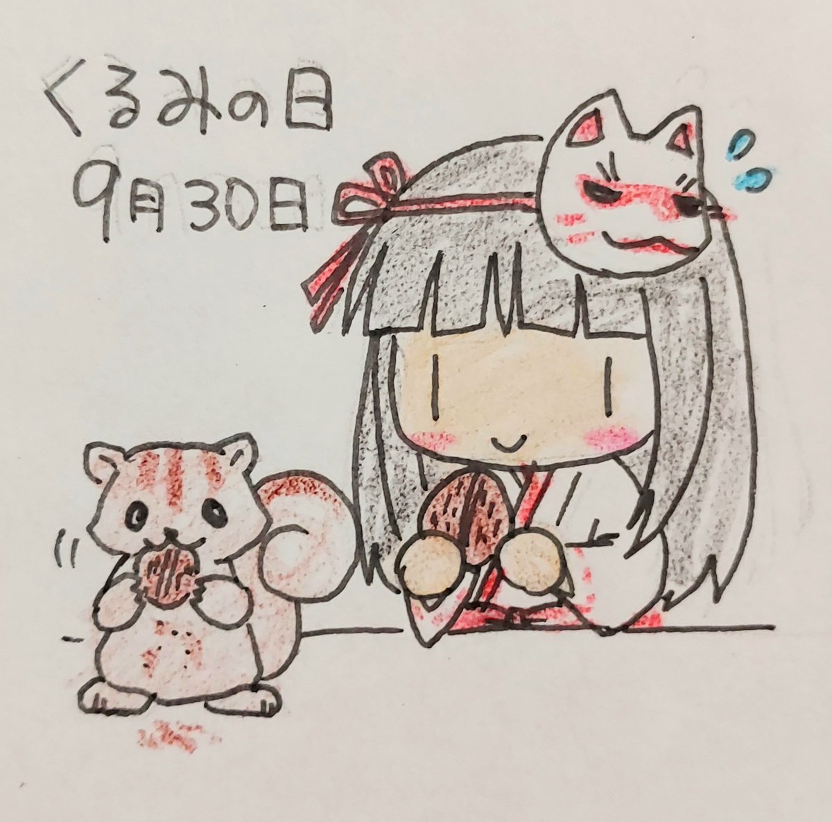 iorinanaban's tweet photo. 今日は『くるみの日』なのです！

くるみの生産量日本一は長野県なんだそうです💡
殻付きのくるみは殻がとっても硬いから、割るのが大変そうなのです(*'꒳'*)💦 https://t.co/3NCZKJMIOj