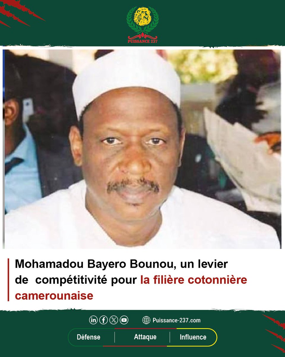 Power_237's tweet photo. Mohamadou Bayero Bounou, un acteur de compétitivité pour la filière cotonnière camerounaise
Lire l'article au complet : https://t.co/YURhaT0WTN
#Puissance237 #Économie237 #Power237 #ÉconomieAfricaine #DéveloppementÉconomique #InnovationAfricaine #InvestirAuCameroun https://t.co/Hmm6G3htPu