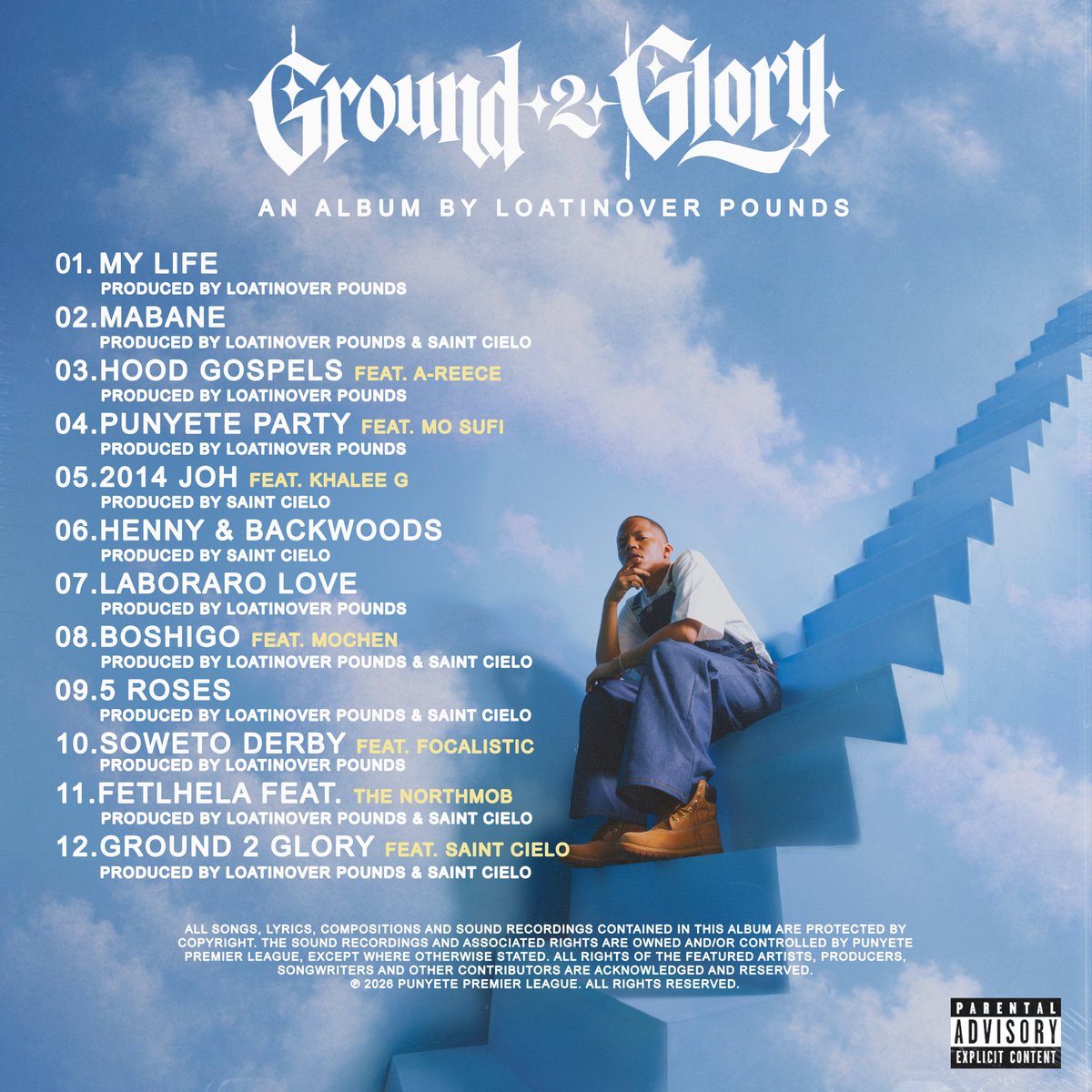 LoatinoverPound's tweet photo. Ground 2 Glory, a sophomore album by Loatinover Pounds — Out Now 

🩵🪜☁️  : https://t.co/5RWygSEoQa

Because glory was never the destination, it was the journey. 🩵 https://t.co/IITD1YBHey