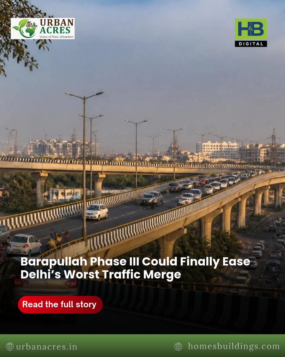 TheUrbanAcres's tweet photo. Barapullah Phase III is expected to create an alternative route between Noida, Ghaziabad and South Delhi, allowing some eastern-side traffic to bypass the DND–Ring Road route.
Read More: https://t.co/ASp6JrSZBv
@CMODelhi
@DelhiGovDigital
#Delhi #Barapullah #Traffic #Mobility #Infrastructure #UrbanMobility #Noida #Ghaziabad #SouthDelhi #Roads #Transport #Connectivity
