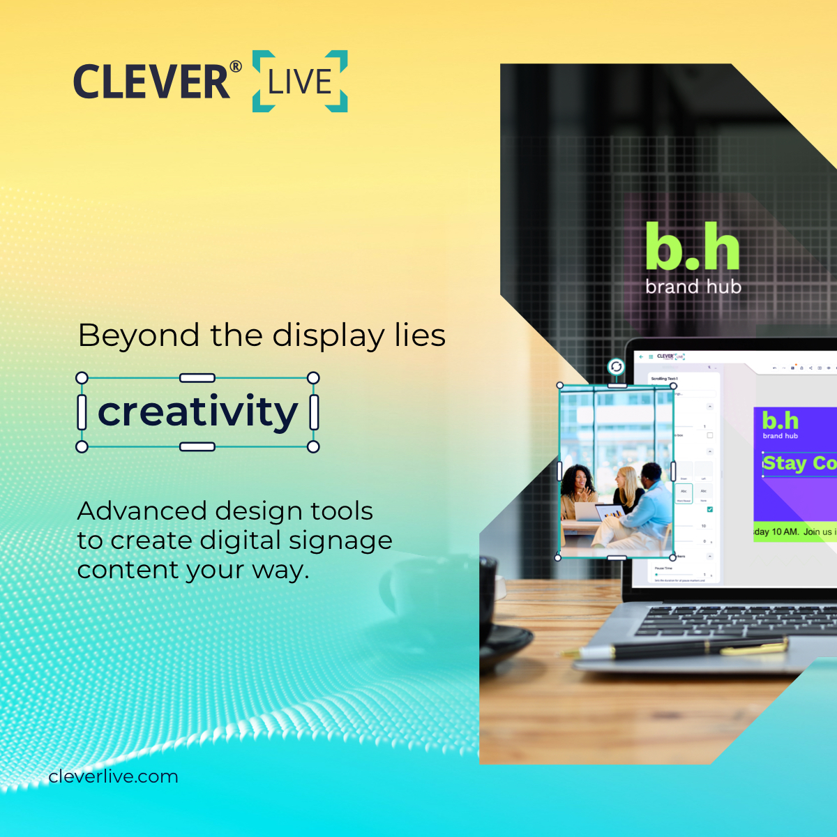 myClevertouch's tweet photo. Great digital experiences start with great content. CleverLive Suite gives you the tools to create engaging presentations, announcements and alerts, with playlists, scheduling, templates and creative tools to help bring your ideas to life.
Sign up for CleverLive Suite Today https://t.co/QsVyqLDBsF
