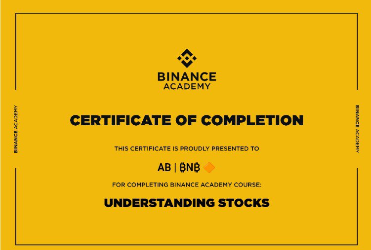 0xbnb786's tweet photo. Completed Binance Academy's "Understanding Stocks" course. 🎓

Biggest takeaway? Stocks and crypto aren't two different games - they're the same game played on different fields. Earnings reports, market cycles, investor psychology... the mechanics rhyme more than I ever expected.

Coming from crypto, I used to treat the stock market as background noise. This course turned that noise into signal - now I actually understand what moves equities, and why those same forces show up in my BTC charts.

From shares to markets — one more lens for reading the financial world. 📈

Thank you @BinanceAcademy for making real financial education free and accessible. 🙌

#BinanceAcademyCourse