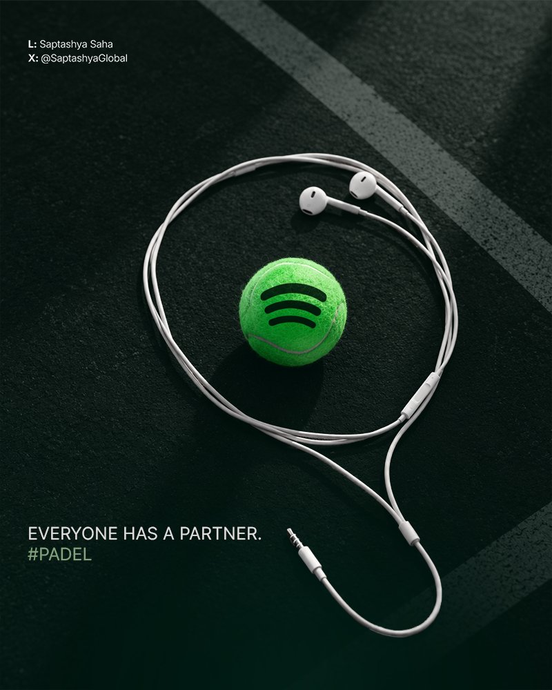 SaptashyaGlobal's tweet photo. @OneMinuteBriefs  challenge of the Day - 30/09/26
Create posters to advertise #PADEL

For @Spotify 

#OneMinuteBriefs #SpecAd #Advertising #CreativeAdvertising #ArtDirection #Copywriting #AdsOfTheWorld https://t.co/3yNLdTLyiB