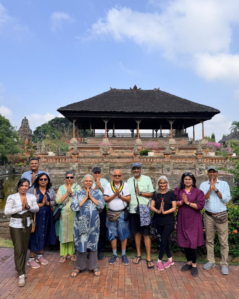 TravelWithKhaki's tweet photo. #BEYONDBALI DIARIES – DAY 1️⃣2️⃣ 🇮🇩

On Day 12 of our first ever #BeyondBali tour of Indonesia, we explored eastern Bali. Our first stop was Klungkung – for centuries, the highest kingdom on the island. 

There, we visited the former Klungkung Royal Palace complex, more specifically, its public hall for justice and governance – Kertha Gosa. Instead of looking around, our guests had to look up. Its ceiling depicts stories of moral conduct, karma, heavenly reward and punishment, and the adventures of Bima Sena in the afterworld.

We then climbed up the slopes of Mt Agung, Bali's highest and most sacred volcano, to the Besakih temple complex on the top. Since the 15th century, it has been regarded as the central, holiest temple for the entire island. Our guests also participated in the prayers.

After lunch with a full, unobstructed view of Mt Agung, we drove back to the hotel to enjoy our last evening in Bali.

Next morning, after breakfast, we will fly back home.

Want to see the world with us? Join us for our upcoming international tours:
#UltimateUzbek to Uzbekistan from 26 Oct - 2 Nov '26.
#LureOfLanka to Sri Lanka from 14-21 Nov '26
#AngkorAndMore to Cambodia from 21-28 Nov '26
#EyeOnEgypt to Egypt from 5-14 Dec '26
#VietVacay to Vietnam from 12-19 Dec ‘26
#JordanJaunt to Jordan from 26 Dec '26 - 1 Jan '27

➡️ Read the tour brochures here: https://t.co/cykTGsrmV1

Bookings are open. For bookings and inquiries, please call us on +91 89281 57148.

#KhakiTours #TravelWithKhaki #InternationalTrips #GroupTours #Uzbekistan #Cambodia #Egypt #Jordan #SriLanka #Indonesia #Vietnam