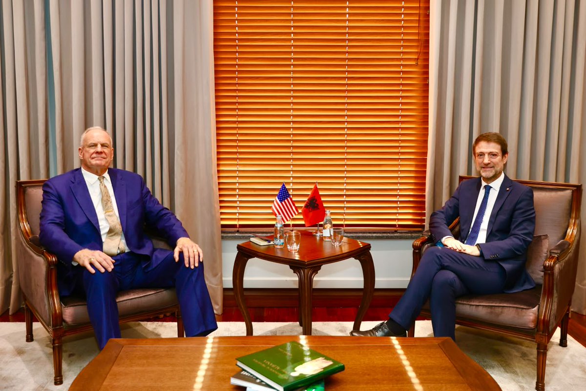 HoxhaFer's tweet photo. A distinct pleasure to welcome #Ambassador Eric Wendt to Albania and to the Ministry for Europe and Foreign Affairs for our first meeting.

The United States remains one of Albania’s closest and most valued strategic partners. Our relationship rests on shared democratic values, a strong security partnership within #NATO, and a longstanding friendship between our peoples. The American imprint on key and defining moments of #Albania’s history is indelible and remains a powerful foundation for our strong and ever-deepening strategic partnership.

For Albania, membership in the #European Union as the top national priority, and a strong, enduring transatlantic partnership are two sides of the same coin. We remain firmly committed to further strengthening our strategic partnership and transatlantic bonds in the years ahead.

I look forward to working together to further deepen our bilateral ties, including to expand economic and investment opportunities, strengthen cooperation on regional security and stability and address the global challenges that require close coordination among allies.
 
I wish Ambassador Wendt every success in his mission and look forward to a close, productive and enduring cooperation. 🇦🇱🇺🇸

#Together

--
 
Një kënaqësi e veçantë të mirëpres Ambasadorin Eric Wendt në Shqipëri dhe në Ministrinë për Evropën dhe Punët e Jashtme, në takimin tonë të parë.

Shtetet e Bashkuara mbeten një nga partnerët strategjikë më të afërt dhe më të çmuar të Shqipërisë. Marrëdhënia jonë mbështetet në vlera të përbashkëta demokratike, në një partneritet të fortë të sigurisë brenda NATO-s dhe në një miqësi të kahershme mes popujve tanë. Gjurmët e Shteteve të Bashkuara në momente kyçe dhe përcaktuese të historisë së Shqipërisë janë të pashlyeshme dhe mbeten një themel i fuqishëm për partneritetin tonë strategjik, të fortë dhe gjithnjë e më të thelluar.

Pres të punojmë ngushtë së bashku për të thelluar më tej marrëdhëniet tona dypalëshe, përfshirë për të zgjeruar mundësitë ekonomike dhe të investimeve, për të forcuar bashkëpunimin për sigurinë dhe stabilitetin rajonal, si dhe për t’iu përgjigjur sfidave globale që kërkojnë koordinim të ngushtë mes aleatëve.

Për Shqipërinë, anëtarësimi në Bashkimin Evropian, si përparësia jonë kryesore kombëtare, dhe një partneritet i fortë e i qëndrueshëm transatlantik janë dy anë të së njëjtës medalje. Mbetemi plotësisht të angazhuar për forcimin e mëtejshëm të partneritetit tonë strategjik me Shtetet e Bashkuara dhe të lidhjeve tona transatlantike në vitet që vijnë.

I uroj Ambasadorit Wendt çdo sukses në misionin e tij dhe pres me kënaqësi një bashkëpunim të afërt, produktiv dhe të qëndrueshëm. 🇦🇱🇺🇸

#Sëbashku
