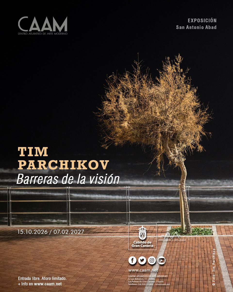 CAAMGranCanaria's tweet photo. Iniciamos el tramo final de 2026 con nuevas exposiciones. El jueves 15 de octubre inauguramos la muestra 'Barreras de la visión' dedicada a la obra del artista ruso-francés, Tim Parchikov, en el espacio CAAM-San Antonio Abad. ¡Acompáñanos!

ℹ️ https://t.co/1RYS3YoDvp https://t.co/yy6DPFdOxF
