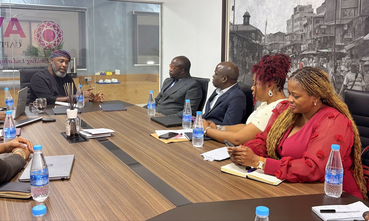 avacapitalplc's tweet photo. On Monday, September 28, the newly appointed MD of @BusinessDayNg, Mr. Oghenevwoke Ighure, and his team paid a courtesy visit to AVA Capital PLC.

Thank you to the BusinessDay team for the thoughtful exchange. We look forward to continued engagement.

#AVACapitalPLC #BusinessDay https://t.co/xsKZss2Ffa