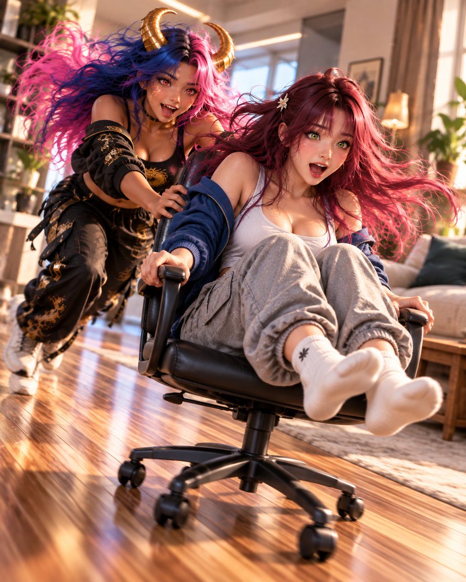 AikoLinLab's tweet photo. 🧪 EXPERIMENT #167

💚 Su: “AIMEI! YOU SAID A LITTLE PUSH!”

❤️ AiMei: “THAT WAS A LITTLE PUSH!”

💚 Su: “THEN WHY AM I CROSSING THE LIVING ROOM?!” 🪑💨😂

#AikosLab #SuRan #AiMei #AikoWorld #AIArt #Comedy https://t.co/unbAX4bKCG