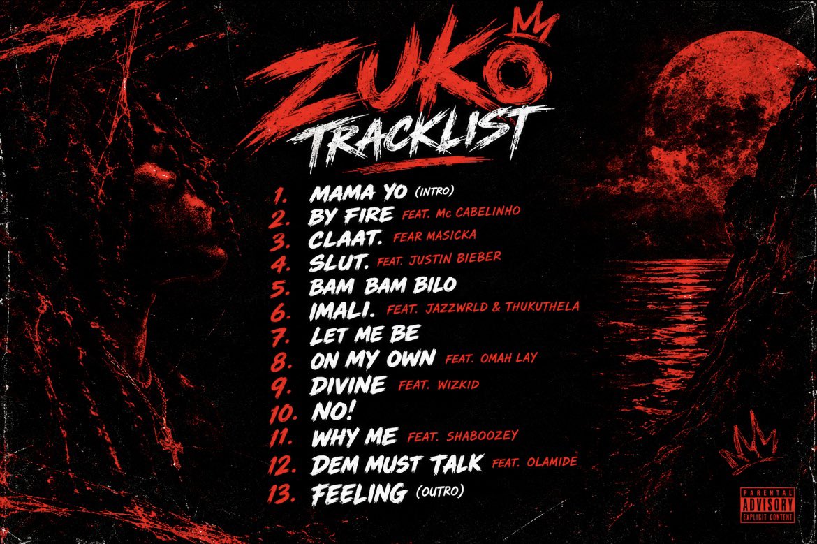 fwauracle's tweet photo. FIREBOY DML Zuko album track list! ♨️

Features ⬇️

JUSTIN BIEBER 
WIZKID
OMAH LAY 
MC CABELINHO
SHABOOZEY
MASICKA
OLAMIDE
JAZZWRLD
THUKUTHELA

🚨OUT ON THE 16TH OF OTOBER ♨️ https://t.co/yG3qGGuyX2