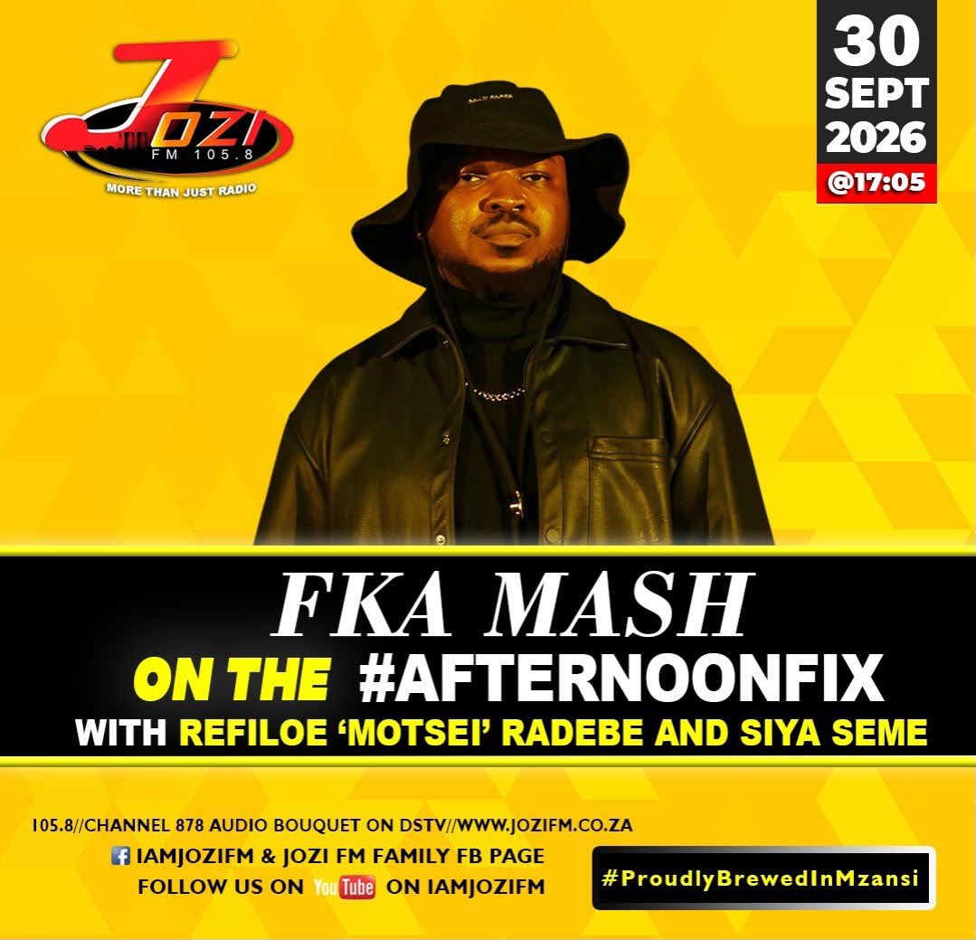 RealFkaMash's tweet photo. Catch me on Jozi FM this afternoon.

Talking all things FKA MASH &amp; EXITECHNO https://t.co/23cKo1ZhUE