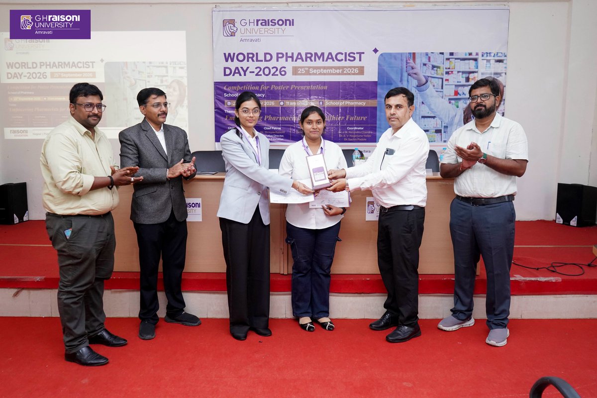 ghruofficial's tweet photo. Empowering the future custodians of health, care, and medicine!
G H Raisoni University’s School of Pharmacy celebrates World Pharmacist Day 2026 with insightful presentations and academic excellence
#WorldPharmacistsDay2026 #WorldPharmacistsDay #Pharmacy #GHRU #RaisoniEducation https://t.co/9799ZVDbk9