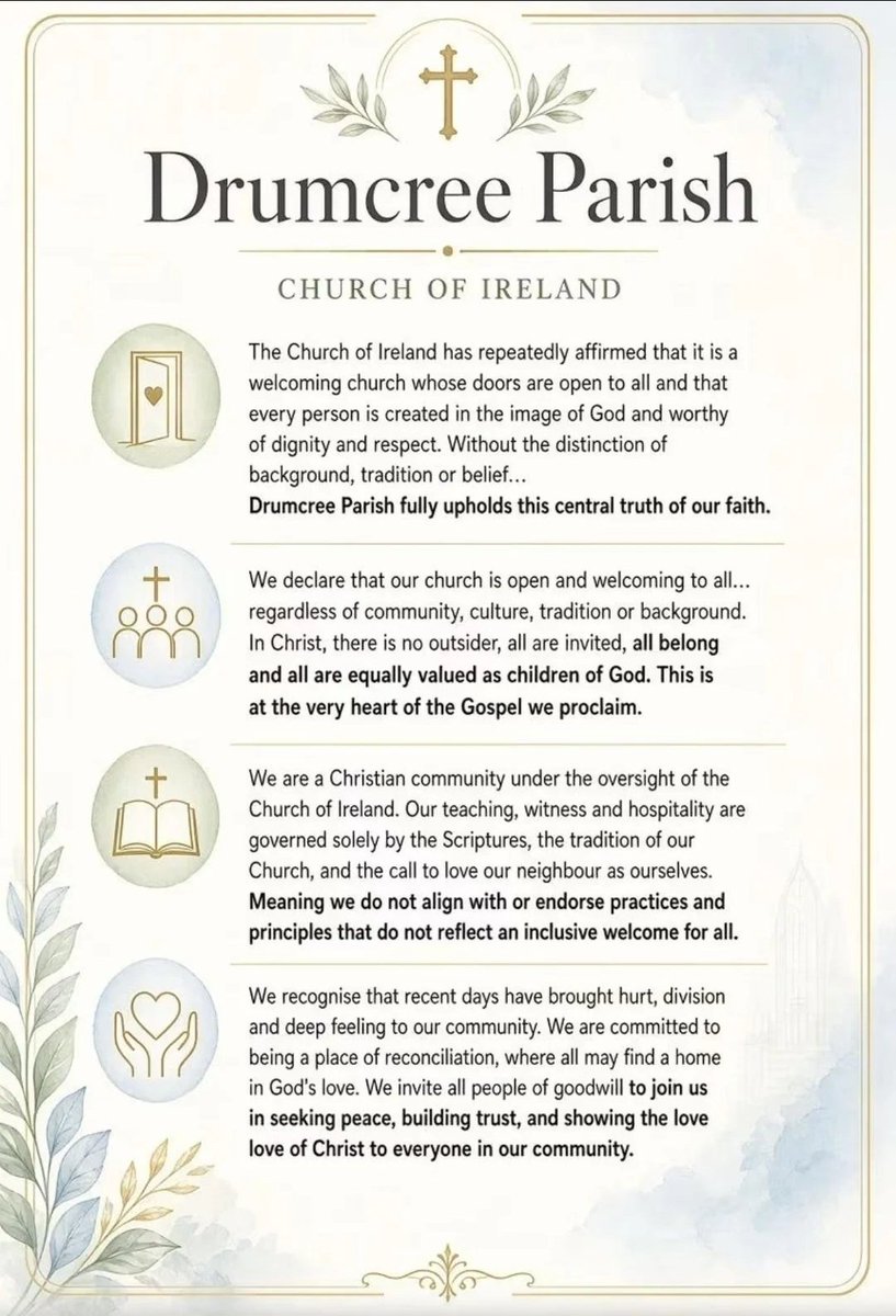 cellah26bsky's tweet photo. This is quiet a statement &amp; a welcome one from the Church of Ireland Drumcree Parish Church.
Well done .... https://t.co/ui0TJlvBKv