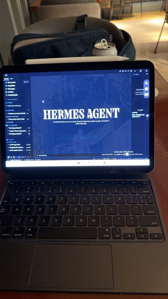 andersjw_'s tweet photo. At a hotel in PNG, talking to by Hermes bots @NousResearch https://t.co/GEoPEI1Fie