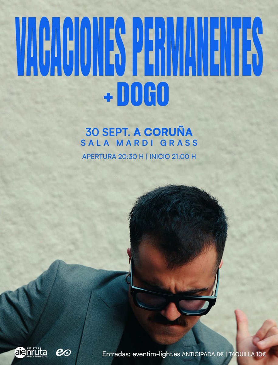 SalaMardiGras's tweet photo. Miércoles de concierto doble en Mardi Gras! Y por solo 8€+gg si compras anticipada o 10 en taquilla. Gracias a @aienruta veremos a @permanentvacaci y a Dogo.
@silcerino @quincemil @vocescoruna @radiocoruna @elidealgallego @laopinioncoruna @galiciaenconcierto https://t.co/JM9NNn7wdT