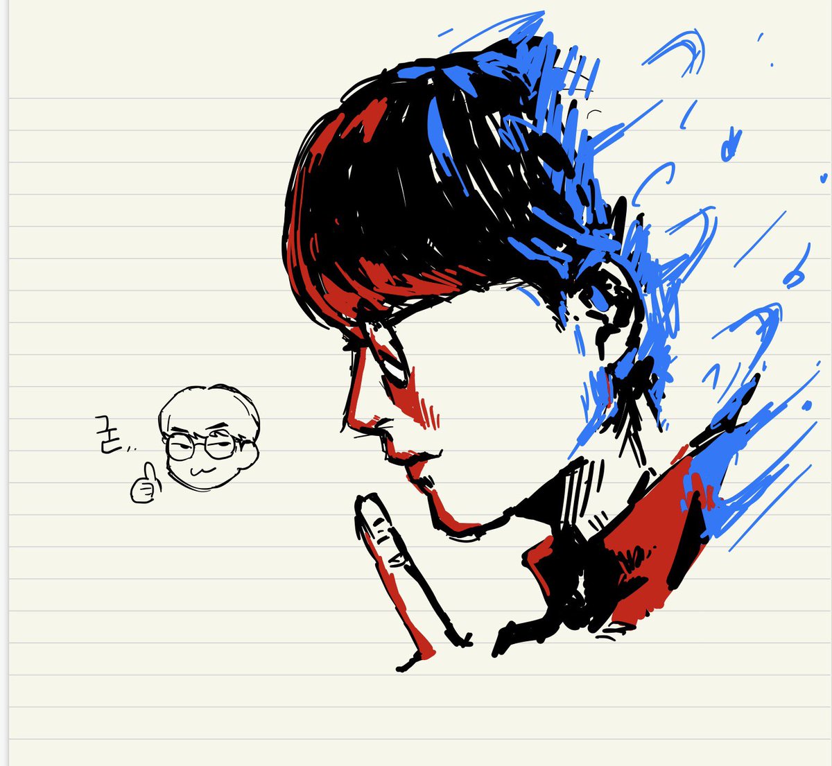 eunin_draw's tweet photo. 공부하다 노트에 낙서하기. https://t.co/7isOIkGESR