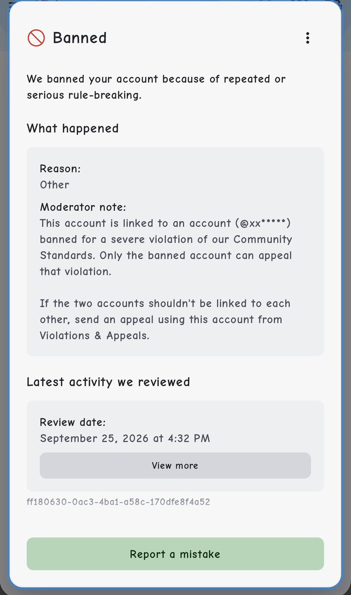 knightwolfshy's tweet photo. Hello @Roblox, my main account knightwolfshy was banned because I was linked as an alt account. I asked for ROA and they denied it. Just because I visited someone’s household or family WiFi isn’t fair to get an AI ban just because IPs got linked at some point. I tried to appeal and got rejected instantly. Let me ID verify. This is getting ridiculous. Now I’m afraid I might have linked more innocent friends and family. Because it’s considered an enforcement ban you legit can’t get any human to see this through. Only AI can appeal to me which makes it impossible to have an actual fair investigation etc. I Just want my baby back. I paid my memberships and play with friends and family. @Roblox @nicktornow