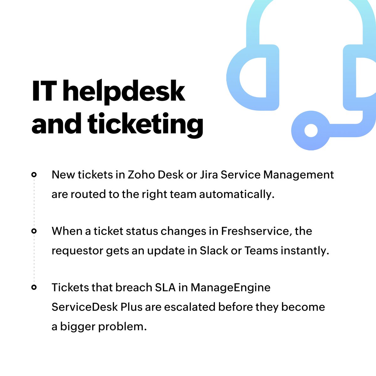 ZohoFlow's tweet photo. How much time does your IT team spend just moving data from one tool to another?

New hire access, tickets, alerts, asset updates—it all adds up.

Connect your IT tools with Zoho Flow and automate the handoffs. 👇
https://t.co/zu7C7NIc3s https://t.co/e92BjMwvuu