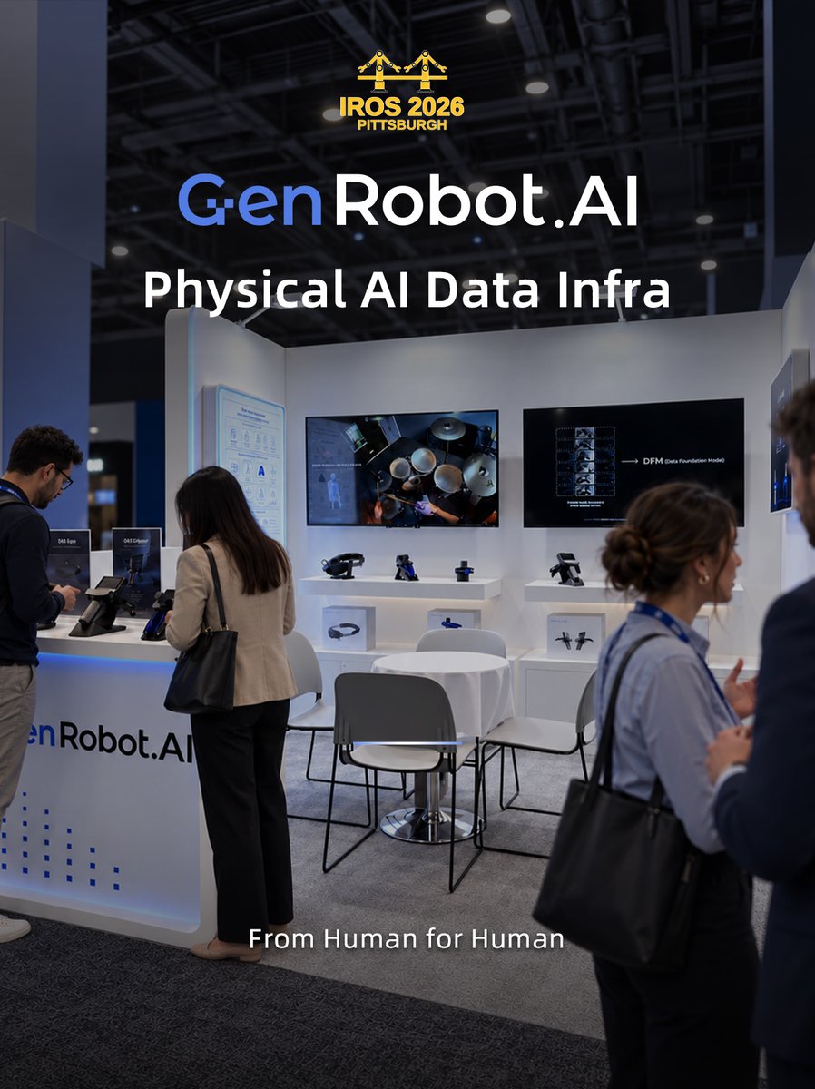 GenrobotAI's tweet photo. That’s a wrap on #IROS2026!  
What an incredible few days in Pittsburgh. 
A huge thank you to everyone who stopped by GenRobot Booth 637 — researchers, builders, industry partners, and robotics enthusiasts from around the world. We loved the conversations, questions, ideas, and connections around Human Data for Embodied AI. 
Every conversation gave us new perspectives on what the next generation of Physical AI needs — and motivates us to keep pushing forward. 
We’re just getting started. We’ll keep turning real-world human experience into new possibilities for embodied AI. 
Thank you, Pittsburgh. See you at the next one! 👋