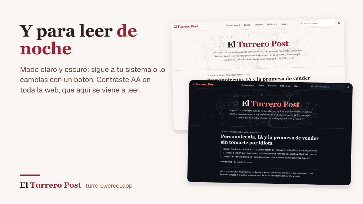 k4rliky's tweet photo. Y lo que no se ve para el final.

Modo oscuro para leer de noche, contraste revisado en toda la web, las turras en EPUB para el Kindle y una tarjeta propia para cada turra que compartas.

Gratis, sin anuncios y sin cookies: https://t.co/JRJpLKmEjQ