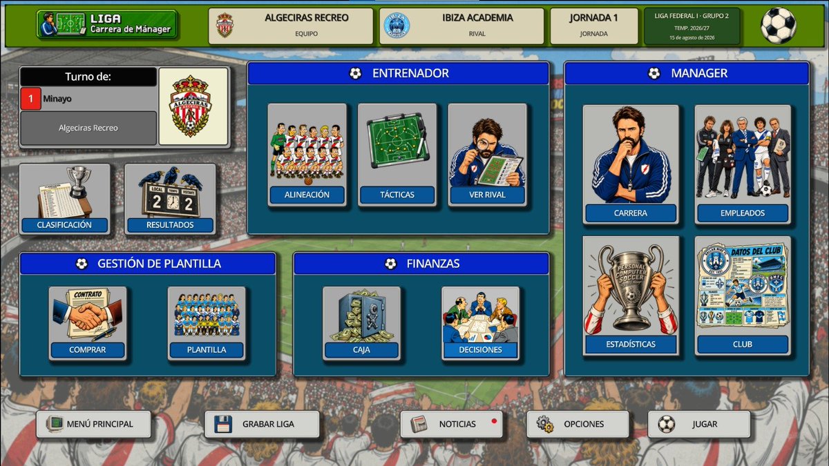 MinayoDavid's tweet photo. ¡PERSONAL COMPUTER SOCCER ya está disponible en Steam en Acceso Anticipado. Después de muchos meses de trabajo, comienza hoy su andadura. Hecho con muchísimo cariño y con la intención de seguir creciendo con vuestras ideas, sugerencias y críticas. ¡Nos vemos en los banquillos! https://t.co/hsnPxyqNrW