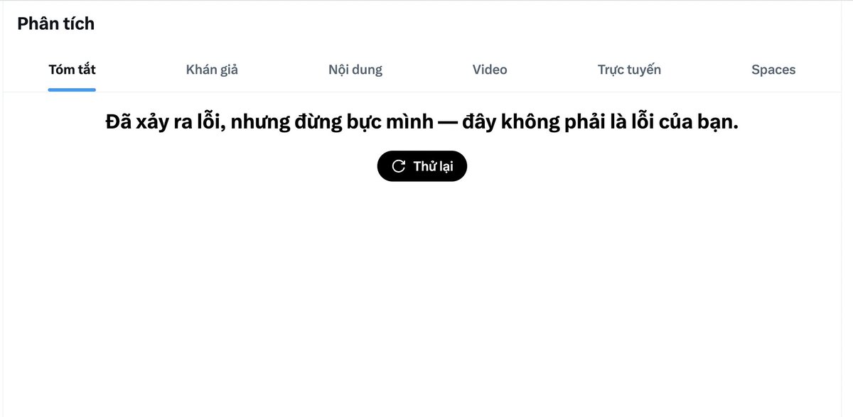Angel_eth1036's tweet photo. Cho em hỏi hiện tại X đang bị lỗi đúng không ạ?

Em vào phần Premium để xem dữ liệu thì cứ bị treo như này mãi, em đã thử tải lại nhiều lần nhưng vẫn không được. 

Không biết lỗi này chỉ mình em gặp hay mọi người cũng bị tương tự ạ? https://t.co/tf7kZQYgbr