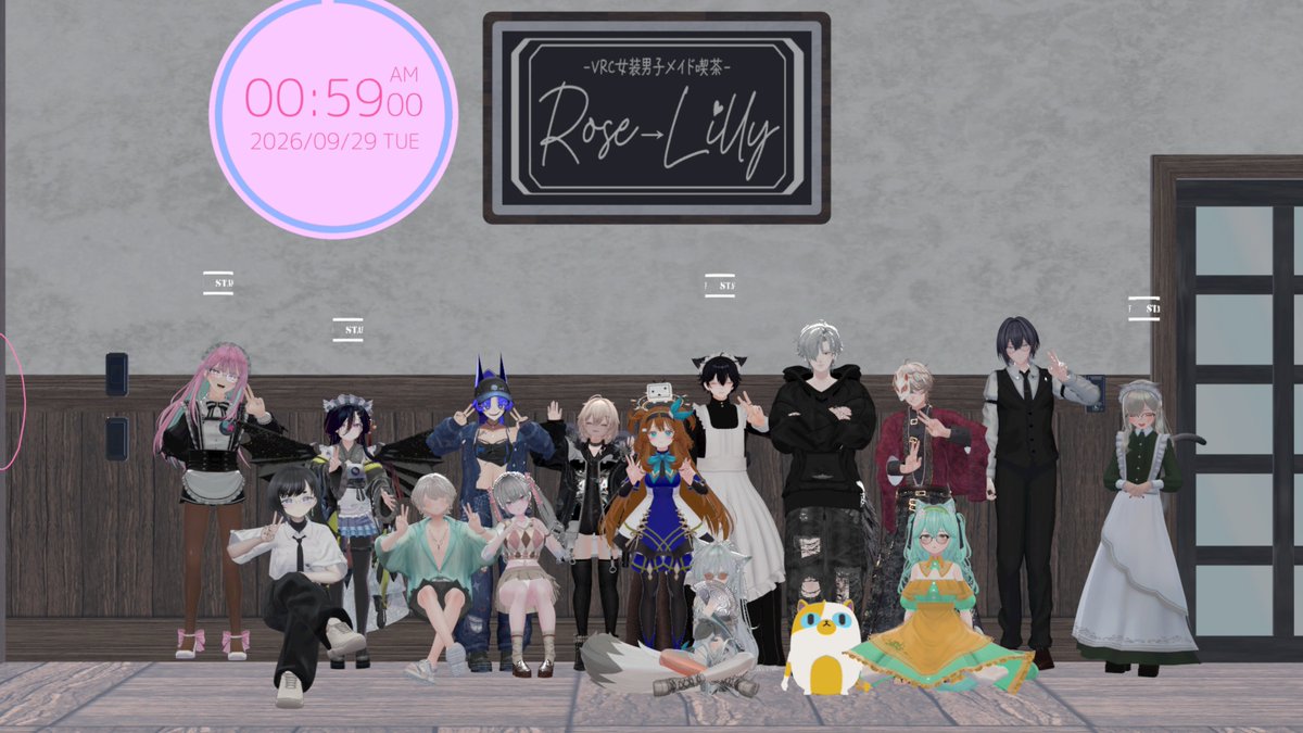 Ichika_vrc's tweet photo. 月曜日のRoseLilly♡( ᐡ.  ̫ .ᐡ )
今回はぐるみすさんが一緒に来てくれました！ｱﾘｶﾞﾄｰ♡
初めてお給仕してもらうメイドさんもいて、とっても楽しかったです！
次も行きますദ്ദി^ᴗ ̫ ᴗ^₎

#VRC女装男子メイド喫茶
#RoseLilly https://t.co/KrNVkjoBin
