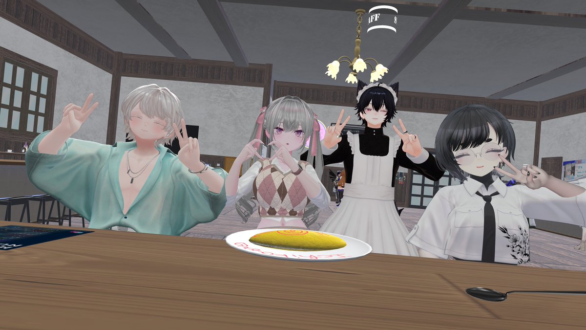 Ichika_vrc's tweet photo. 月曜日のRoseLilly♡( ᐡ.  ̫ .ᐡ )
今回はぐるみすさんが一緒に来てくれました！ｱﾘｶﾞﾄｰ♡
初めてお給仕してもらうメイドさんもいて、とっても楽しかったです！
次も行きますദ്ദി^ᴗ ̫ ᴗ^₎

#VRC女装男子メイド喫茶
#RoseLilly https://t.co/KrNVkjoBin