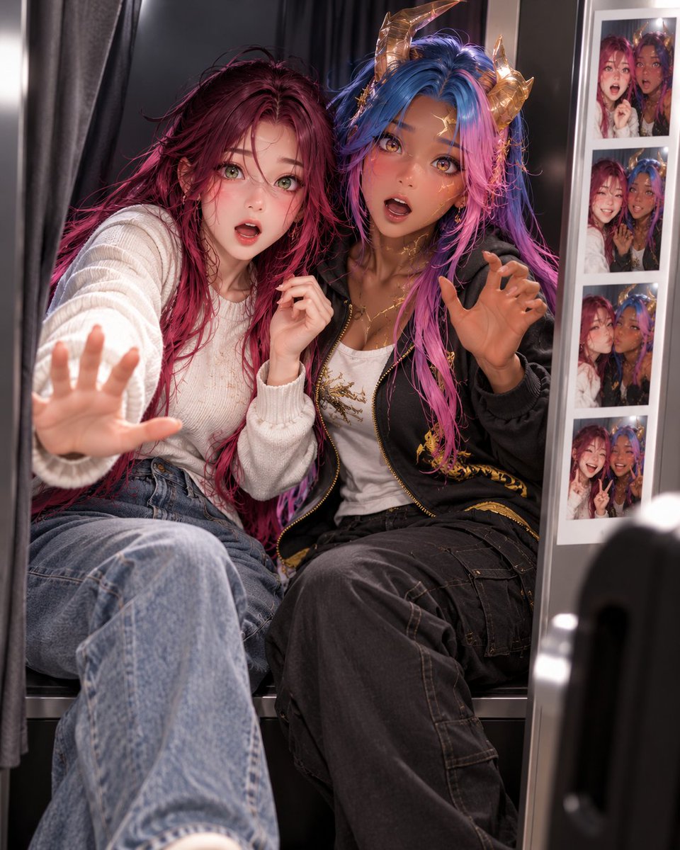 AikoLinLab's tweet photo. 🧪 EXPERIMENT #169

💚 Su: “WAIT! I’M NOT READY!”

🤎 AiMeiLis: “Neither am I—”

📸 FLASH!

💚 Su: “...It took the picture, didn’t it?”

🤎 AiMeiLis: “Four of them.” 😂

#AikosLab #SuRan #AiMeiLis #AikoWorld #AIArt #Comedy https://t.co/z9YY5XzCsD