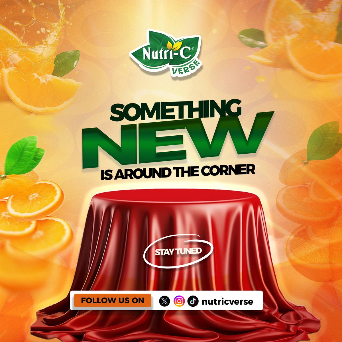 nutricverse's tweet photo. We said SOMETHING NEW is around the corner…
But are you ready for what's underneath the cover? 👀🍊

Nutri-C Verse is coming. 🌱

Follow us. The reveal is closer than you think. 🔥

#NutriCVerse #ComingSoon #LagosTikTok #LASUSTECH #StayTuned #SomethingNew https://t.co/cpJ4mRelkB