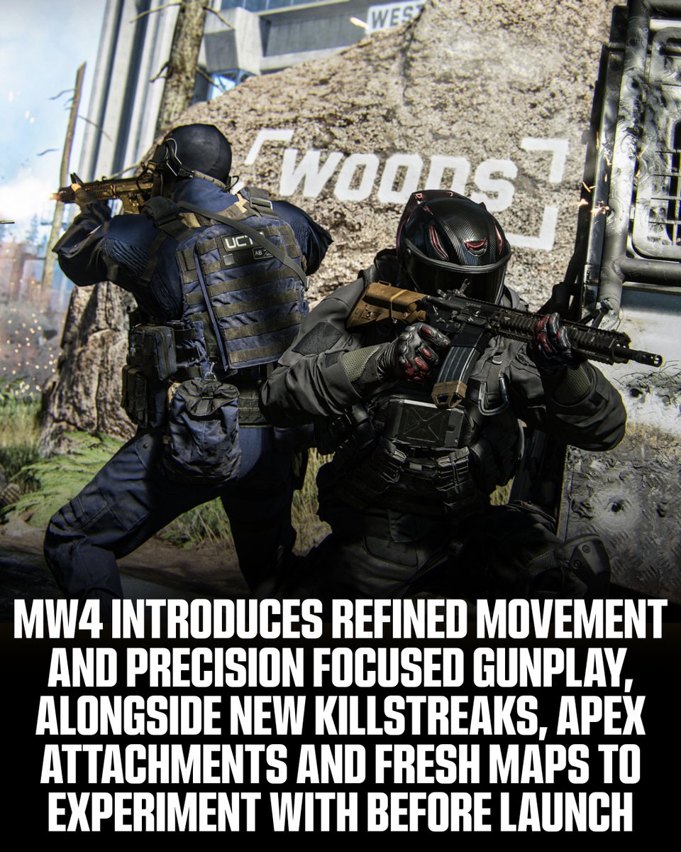 benjaminleeu6qq's tweet photo. Modern Warfare 4 Multiplayer delivers precise, grounded combat, smoother movement and greater control. Launch content includes 12 new 6v6 maps, large-scale infantry-and-vehicle maps and Kill Block, a dynamic arena with over 500 possible layouts. https://t.co/ueCSFxvjH9