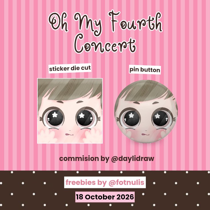fotnulis's tweet photo. ✮⋆˙ Oh My Fourth Concert
— online freebies by fotnulis

How to Claim ⁉️
☆ rt &amp; like this post
☆ limited qty, only for khunnoos
☆ do not resell or throw away❗
☆ write your @ on notes
☆ co 🍊 on 18/10 - 10.05 WIB

🔗: https://t.co/pZOLmllDpz

commission gemas by @daylidraw https://t.co/pUDcAo5fAG
