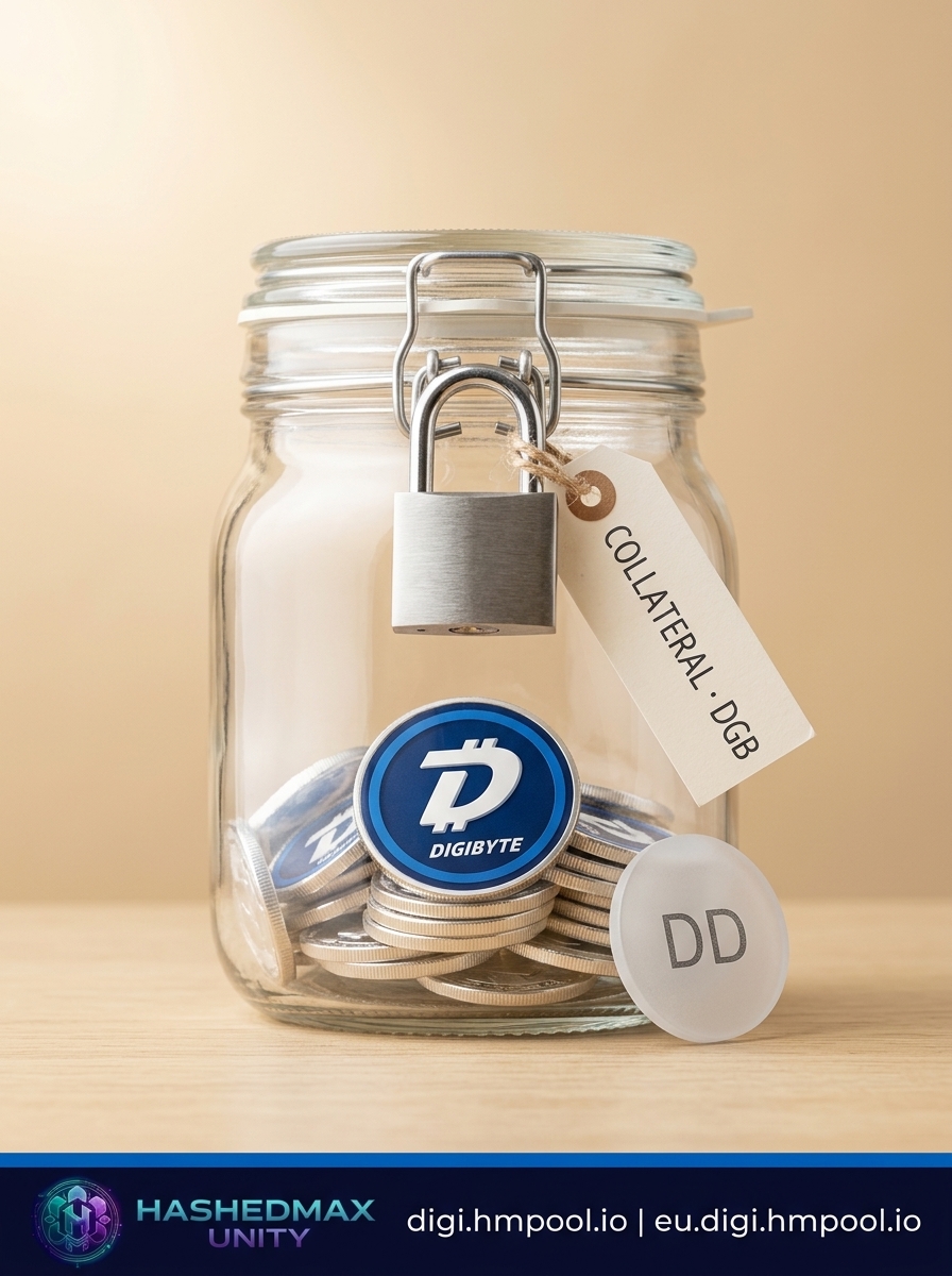 HashedMax's tweet photo. DigiDollar is not a company IOU. You lock digibyte:native as collateral on #DigiByte itself and mint a USD-pegged unit. No custodian in the middle.

If the vault is on-chain and the reserves are your coins, are other coins even really stable? https://t.co/jZSl7kBbdn