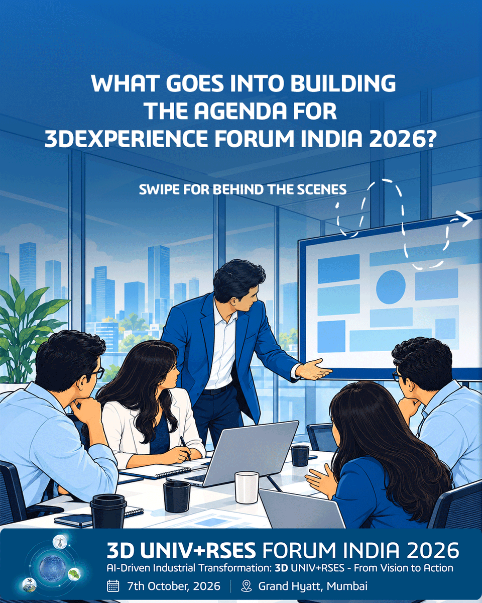 3DSIndia's tweet photo. From exploring where Industrial AI is creating real impact to bringing together leadership perspectives, customer transformation stories and Virtual Twins in action, every conversation helps shape what comes next.

For more details, visit: https://t.co/dIPkL93vyq https://t.co/IFy6xQk4du