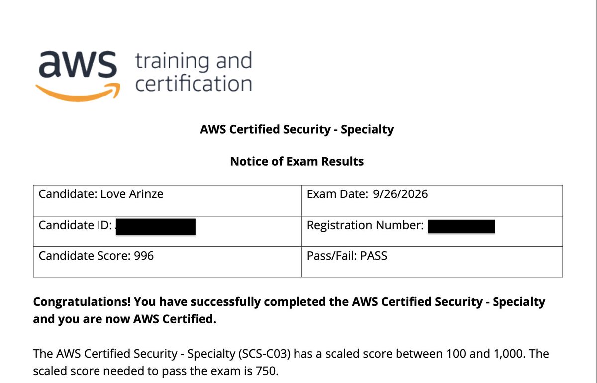 thelovearinze's tweet photo. I passed my exams!

AWS Certified Security – Specialty.

This year has stretched me in the best way.

Super proud of myself 🤍 https://t.co/mBptvLCcXD