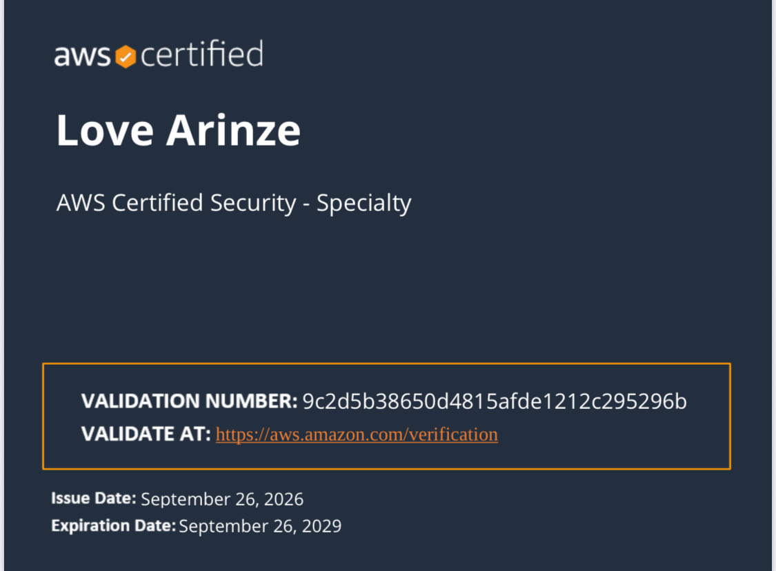 thelovearinze's tweet photo. I passed my exams!

AWS Certified Security – Specialty.

This year has stretched me in the best way.

Super proud of myself 🤍 https://t.co/mBptvLCcXD