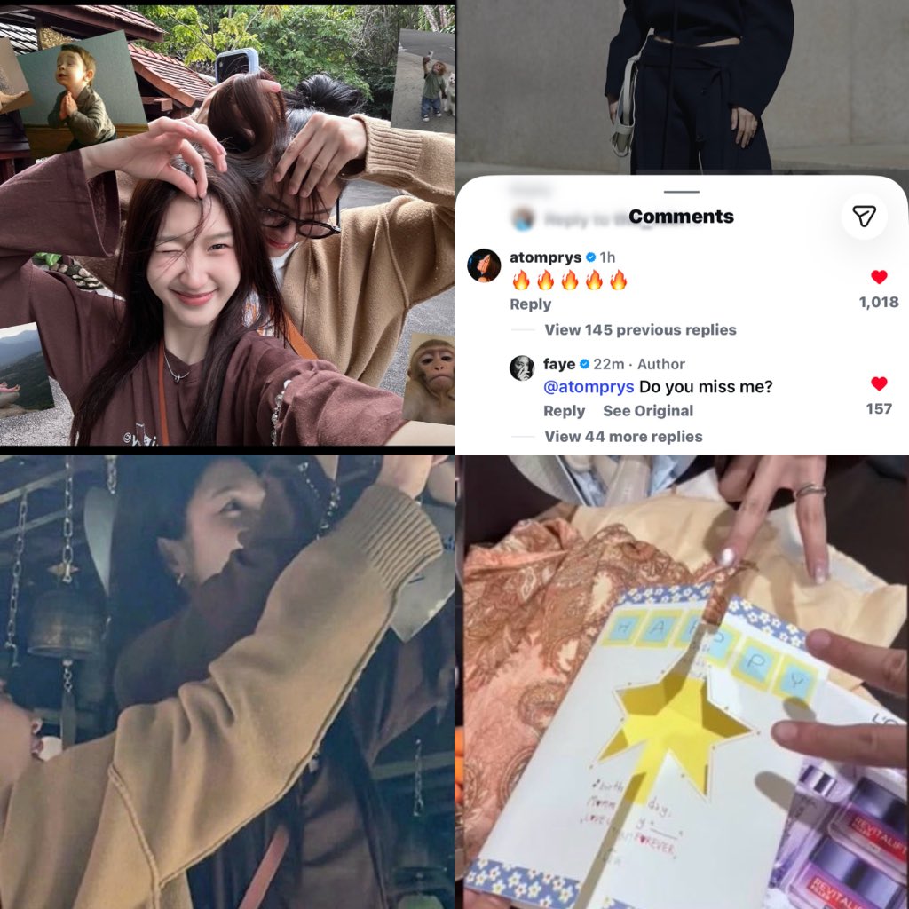 loveforFaye14's tweet photo. Faye is so down bad 😫😫 she can’t even change her shirt before going to see her wifey at the in laws 🤭🤭 she couldn’t wait to get to her 😭😭 so sweet 🥲 and romantic 💝 

🌻: did you miss me 

#FayeAtom 
#FayePeraya 
#AtomPariya https://t.co/Hw6NAHXche