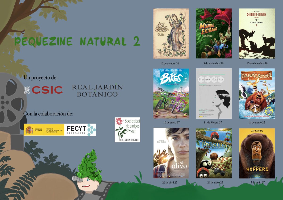 RJBOTANICO's tweet photo. Vuelve #PequeZineNatural al @RJBOTANICO con una 2ª edición que amplía horizontes: más cine, más divulgación y nuevas sesiones para alumnado y profesorado de ESO y Bachillerato.
La primera cita, el 13 de octubre.
Colabora: @FECYT_Ciencia 
https://t.co/gfg8ZxPzmk https://t.co/2IBCrsfu8U