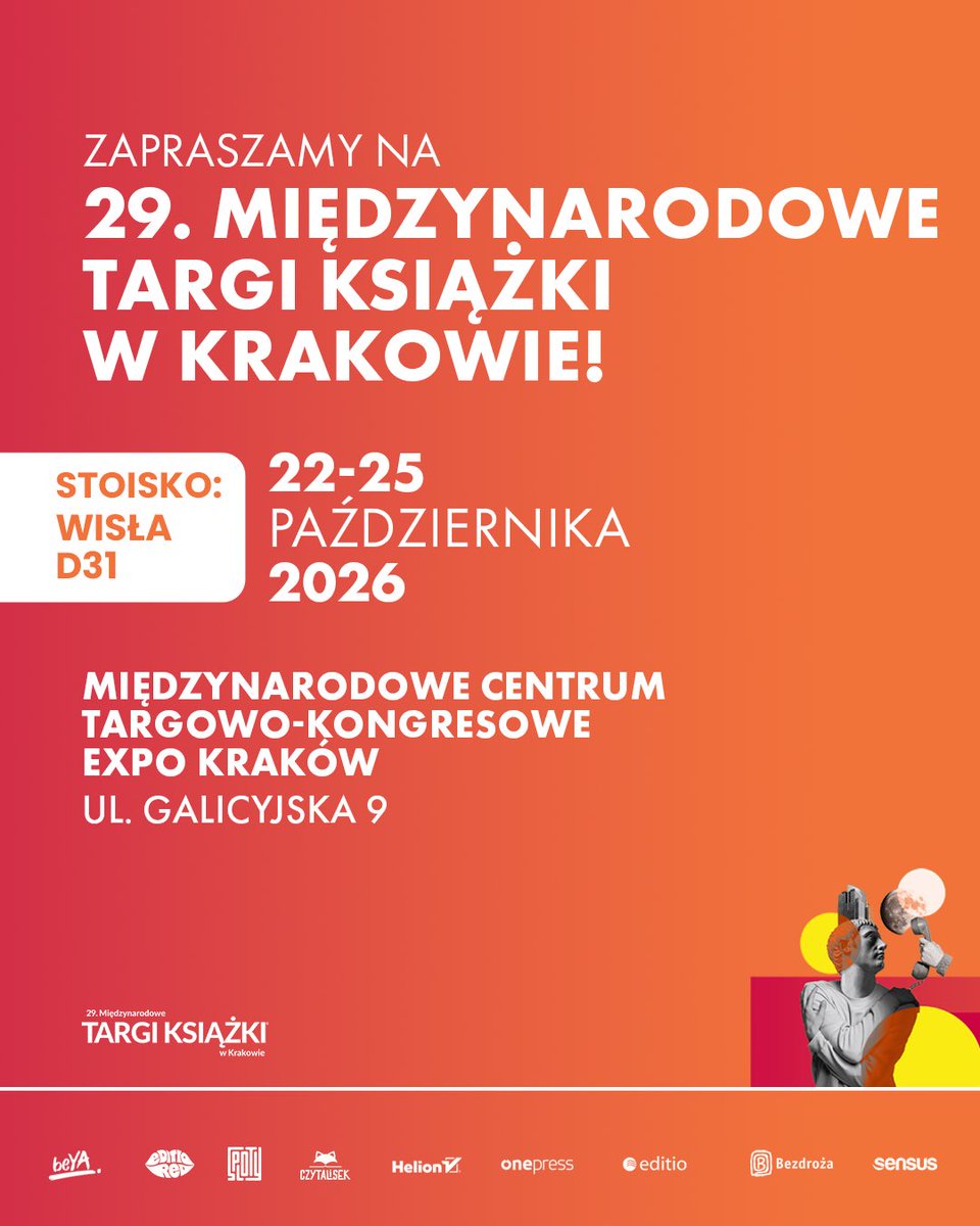 WydawnictwobeYA's tweet photo. Hej hej! Kraków! Widzimy się! 🧡 

Już 22-25.10 wracamy do Krakowa ‼️

A wraz z nami nasze wspaniałe autorki 📚

Wpadajcie na stoisko Grupy Helion nr D31 do hali Wisła 👈

I na spotkania w piątek i w sobotę! https://t.co/7gJwj0aAtF