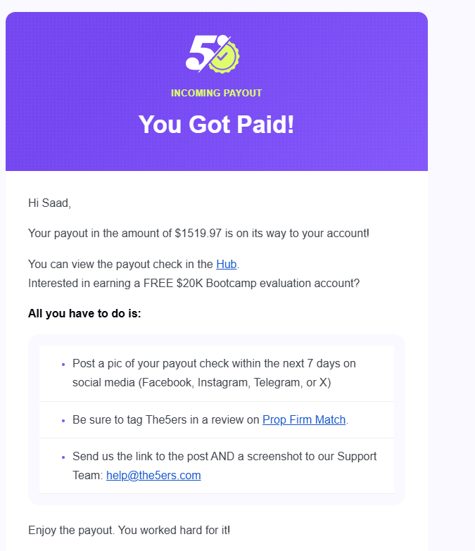 saadgfx_'s tweet photo. Received my $ 1,520 payout in less than 24 hours
From @the5erstrading
Thank you, @the5erstrading
#trading #forex #firms #payoutrequest #the5ers https://t.co/nHmH6R5hhG