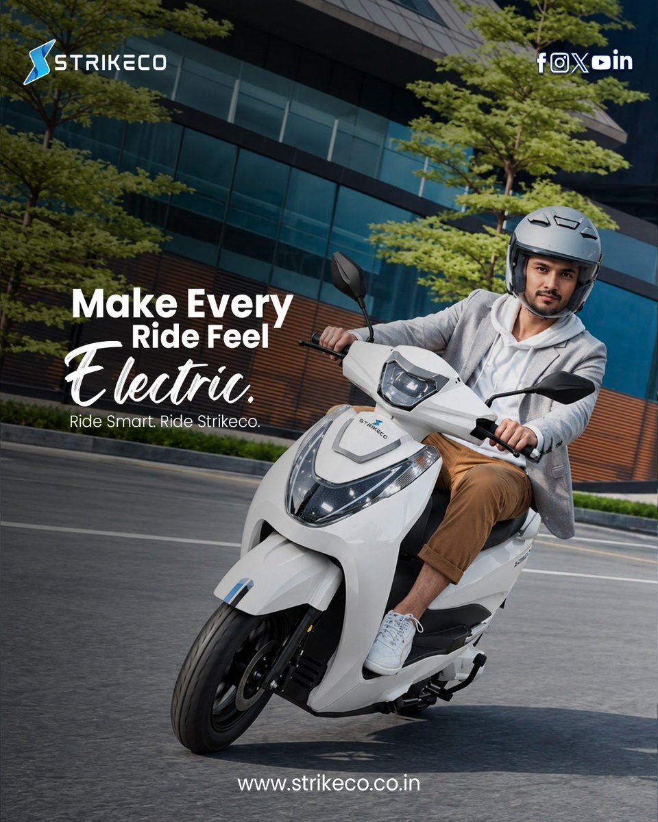 StrikecoE's tweet photo. Make every ride feel electric. ⚡
Ride smart. Ride Strikeco.
Experience a smarter way to commute with electric scooters designed for everyday urban rides.
Strikeco EV — Your Ride. Your Choice.
#ElectricVehicles #ElectricMobility #SustainableMobility #SmartMobility #StrikecoEV https://t.co/FQBol0ulcq