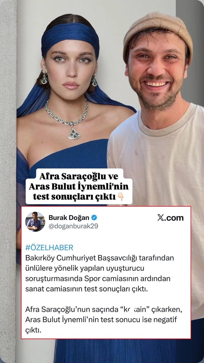 muge_dag70's tweet photo. Afra Saraçoğlu ve Aras Bulut İynemli’nin test sonuçları çıktı. (Burak Doğan) https://t.co/J1pIllUE4n
