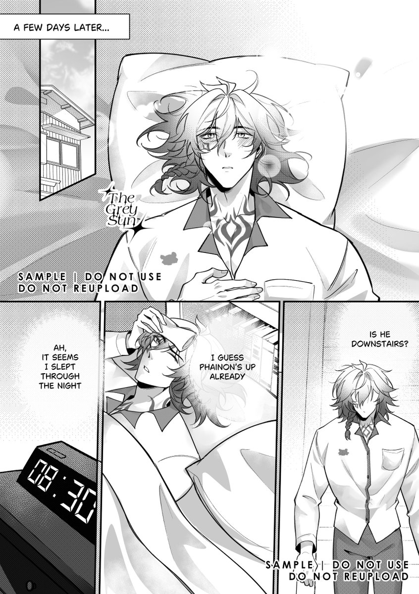 TheGreySun1's tweet photo. #phaideiweek2026 and also Doujin preview! ☀️🍷
Day 6 : Nursing/Sickfic

Batch 2 Pre-Orders (local &amp; intl) will open around 2-3 October for both #comifuro23 &amp; #comipara7 ! ^^
(1/2)

#phaidei https://t.co/9haV7AryjM
